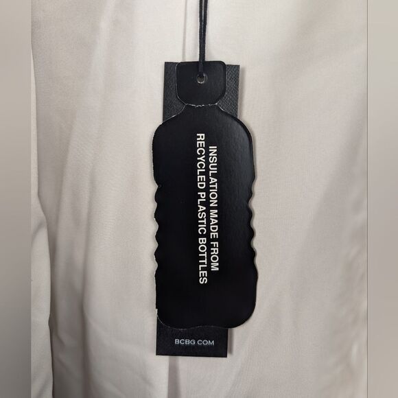 BCBGmaxazria White Puffer Winter Coat Women's Oversized XL Faux Fur Hooded Warm - Picture 13 of 16